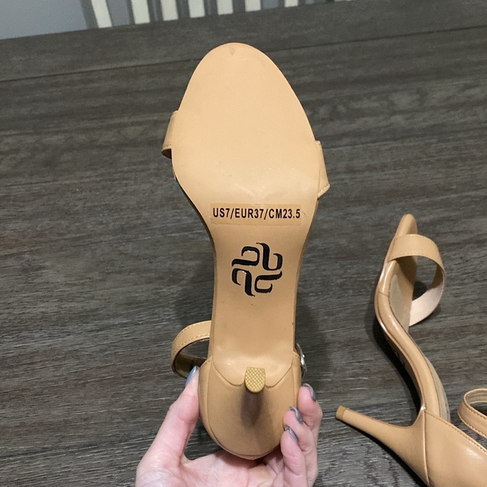 NWT BURJU Zoe True Nude shade 3 Classic Strappy Heeled Sandals | size 7 - Picture 7 of 11